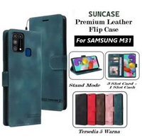 SUNCASE Samsung M31 cover hp model dompet multi fungsi flip case wallet leather SUNCASE GREEN