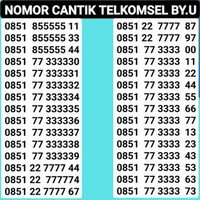 KARTU PERDANA BY.U TELKOMSEL BY.U by.U panca 77777 kwarted 7777 0851 77 3333 44