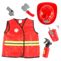 Halloween Cosplay Kids Firefighter Uniform Children Sam Fireman Role Play Clothing Work Suit Boy Girl Performance Party Costumes