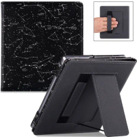 Stand Case for Kindle Oasis 9th/10th Generation e-Reader - PU Leather Folio Protective Cover with Hand Strap/Auto Sleep/Wake