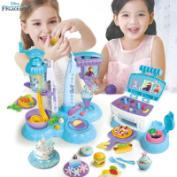 3 in1 Disney Frozen colored clay noodle machine ice cream maker oven cooking toys play house toys kids Birthday Christmas Gift