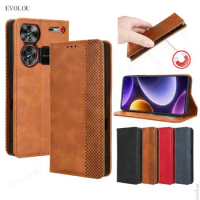 For ZTE Nubia Z60 Ultra Retro Magnetic Leather Flip Cover For Nubia Z60ultra Z50S Z40S Pro Case Wallet Card Solt Stand Soft Case