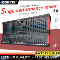 Professional Sound Mixer 24 digital reverb DSP 24-channel performance mixer USB Bluetooth outdoor stage mixer DJ controller