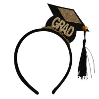 Graduation Cap Headband Hair Hoop With Mini Grad Hat 2022 Graduation Decorations Dress Up Costume Graduation Party Supplies