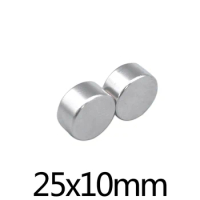 1/2/5pcs 25x10 mm Strong Cylinder Rare Earth Magnet 25mmX10mm Round Neodymium Magnets 25x10mm N35 Disc Magnet 25*10 mm