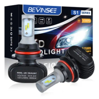 Bevinsee 9007 HB5 LED Headlights Super Bright 9005 HB3 9006 HB4 LED Bulb Fog Lights 6000K White DRL Daytime Running Car Lamp 12V