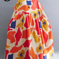 Oladivi Muslimah Abaya Jubah Large Size Women Robe &amp; Jubah 2023 Summer Fashion Print Casual Loose Oversized Long Dress Robe 9122