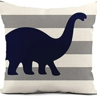 Linen pillowcase cartoon dinosaur home décor pillowcase square cushion cover sofa bed sofa bed 45X45cm Autumn decoration
