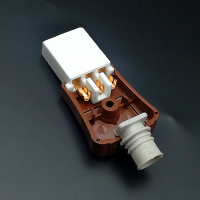 電鍋一字座平口三孔插頭 電炒鍋電源線插頭連接線 陶瓷插座
