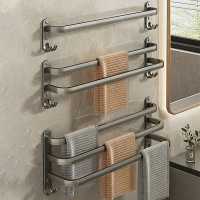 Rak kamar Mandi Rak Handuk Gantungan Handuk Kamar Mandi Paduan Aluminium Rak Dinding Tempel Aestheti