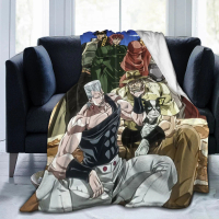 Stardust Crusaders Wamuu Joestar Joseph ผ้าห่มผจญภัย Bizarre Flannel ตลกอุ่นผ้าห่มสำหรับเก้าอี้โซฟา