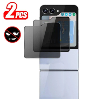 2PCS Anti Spy Tempered Glass For Samsung Galaxy Z Flip 5 Privacy Back Screen Protector for Samsung Z Flip 5 Z Flip5 Glass