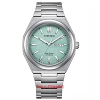 Original 100%!! Jam Tangan Unisex Citizen Forza Super Titanium Eco Drive AW0130-85M Light Green Dial