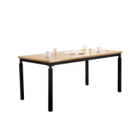 【BODEN】諾威爾6尺工業風實木餐桌/會議桌/工作桌(松木色)