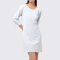 Comfort Modal Lingeries For Woman With Silk Collar Women Pajama Solid Color Summer Sleepwear New Dresses Nightgowns Nightie 2024