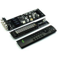 DLHiFi VFD Display Volume Controller HiFi Front 4-way Audio Source Switching Board With Remote Control For Tube Amplifier DAC