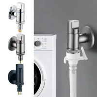 Washing Machine Faucet Automatic Water Stop Valve One Into One Out Dual Control Copper Shut Off Valves Multi-function