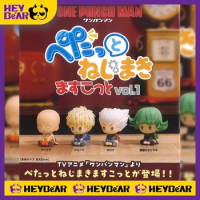 Original Bushiroad One Punch Man Anime Figure Sitting Posture Springing Capsule Toys Saitama Genos Model Cute Doll Toys Gifts