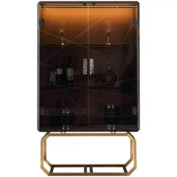zq Italian SST Wine Cabinet Designer Living Room High-End Double Door Display Cabinet Made of Glass