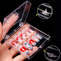 Empty Press on Nails Packaging Box French Nail Tips Display Storage Box Fake Nail Holder Nail Art Tools for Women Girls