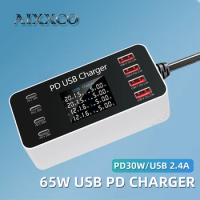 AIXXCO 65W USB Type C Charger PD 5V 2.4A Type C Quick Charge For iPhone 14 13 12 Xiaomi