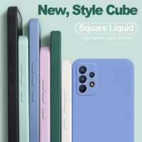 New Square Liquid Silicone Case For Galaxy A52 S 5G Funda For Samsung A52s 5g A32 a 52s a 32 a72 4g 5 g Case Original Back Cover