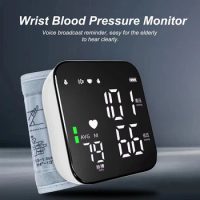 Portable Digital Blood Pressure Monitor 2x90 Reading Memory LED Screen Voice Broadcast Blood Pressure Monitor Rechargeable