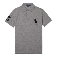 【RALPH LAUREN】RL POLO 經典刺繡大馬短袖POLO衫 上衣-灰色(百搭爆款/精選舒適/平輸品)