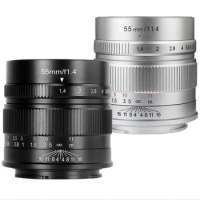 7artisans 7 artisans 55mm F1.4 MF Large Aperture Portrait Prime Lens Compatible with Sony E Canon EOS-M FujiX Micro 4/3 mount
