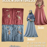 Ditsy SELIE DRESS & SOHVI Baju Muslim Wanita Bahan Nyaman Size M & L LD 100 PB 139 LD 104 PB 142