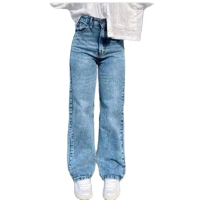 ACID WASH WIDE LEG DENIM JEANS SIZE [26-36]