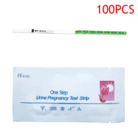 100pcs HCG Early Pregnancy Testing Strips Over 99% Accuracy HCG Pregnancy Test Adult Female Rapid Urine Measuring Kits For Women