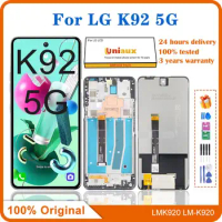 Original 6.7" For LG K92 5G LMK920 LCD Display Touch Screen Digitizer Assembly With Frame For LG K92 Lcd Replacement