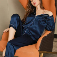 Factory price wholesale silk sleepwear luxury girl long silk pyjama 100% mulberry silk pajama set for women