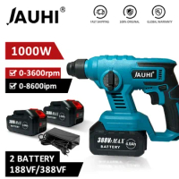 1000W 3600rpm Cordless Electric Rotary Hammer Rechargeable 8600ipm Electric Hammer Drill Power Tools For Makita 18V Battery