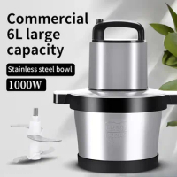 1000W Commercial Electric Stainless Steel Multi-Function Stuffing Machine 6L Large-Capacity Broken Vegetable Chili Blender 220V