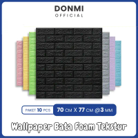 [ISI 10 PCS] WALLPAPER BATA WARNA | 70X77CM TEBAL 3MM | DILENGKAPI PEREKAT UNTUK DINDING | WALLPAPER