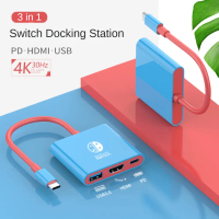 Penyesuai Hab Typec ke HDMI, 3in1, USB C Jenis C, untuk Nintendo Switch OLED Dock dan TV 4K, USB3.0 