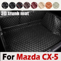 For Mazda CX-5 CX5 CX 5 KF 2017 2018 2019 2020 2021 2022 Leather Rear Trunk Mat Liner Floor Tray Carpet Mud Pad Guard Protector