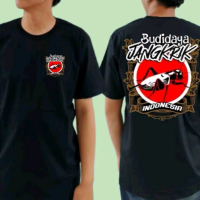 KAOS BUDIDAYA JANGKRIK INDONESIA CORAK BULAT MERAH