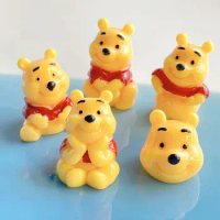5pcs 3D small cartoon glossy teddy bear cartoon figure miniature diy crafts supplies resin flatback cabochons