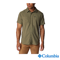 Columbia 哥倫比亞 男款-超防曬UPF50快排短袖襯衫-軍綠 UAE15170AG / S23