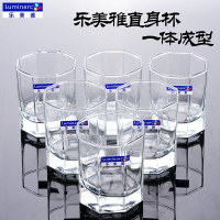 樂美雅玻璃杯創意透明無鉛耐熱水杯子茶杯牛奶杯八角杯家用 套裝1入