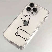 Line Black Cat Cat สำหรับ Apple 16 Space Shell Apple 12 Softshell iphone15pro / 14/13/12