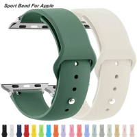 Strap For Apple Watch Bands 40mm 44mm 49mm 45mm 41mm 38mm 42mm Silicone Belt Bracelet iWatch Series Se 9 8 7 6 5 3 Ultra 2 Band