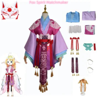 Anime Fox Spirit Matchmaker TuShan Susu Cosplay Costume Wig Purple Printing Hanfu Skirt Uniform Woma