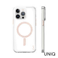 【UNIQ】iPhone 15 Pro Glace 質感磁吸防摔手機殼 玫金(附拭鏡布)