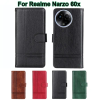 Vintage Leather Case For Realme Narzo 60x Flip Cover For Realme 11x 5G Funda Coque Wallet Phone Capa Realme 11 5G Global чехол