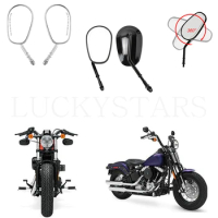 Black Chrome Rearview Mirrors Side Mirror For Harley Sportster 48 Forty-Eight 72 Seventy-Two X48 X72 Custom