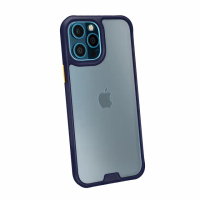 【hoda】iPhone 13 Pro Max 6.7吋 柔石軍規防摔保護殼霧透款(寶石藍)
